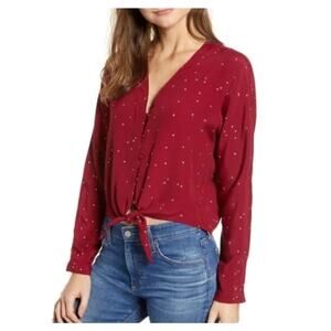 Rails Sloane Rouge Gradient Stars Button Front Shirt Long Sleeves Size M